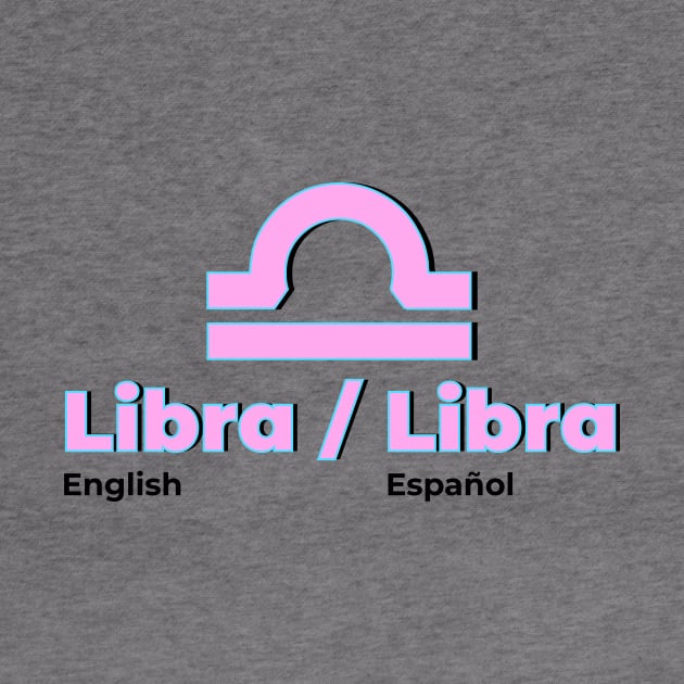 Libra Power Color- Pink & Light Blue by MiamiTees305